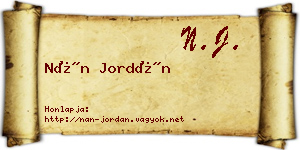 Nán Jordán névjegykártya